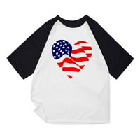 Odeerbi Muška dana za nezavisnost Grafičke majice Ležerne prilike modne patchwork print košulje okrugli