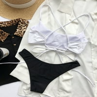 Cleance Plus size kupaći kostim za žene Bikini Solid Backless High Struk Bikini Ženski kupaći kostimi