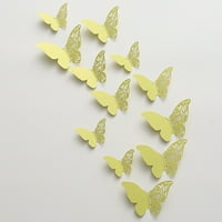 2DXuixsh Cool Mirror 3D Thredimenal Hollow Pearl Paper Leptir zidni naljepnice Zidni mirisni kore i