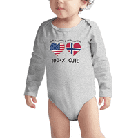 50% američki + 50% norveški = 100 +% slatka beba dugih bodi odjeća