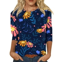 Gotyou ženski vrhovi casual tunika kratkih rukava list print modni majica bluze lagani ljetni vrhovi