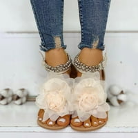 DMQupv jastučne sandale za žene remenske perle cipele u stilu Žene Ljetne gudačke kopče Ženske sandale