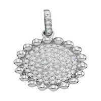 10kt bijelo zlato Žene okrugli dijamantni perlični krug klastera CTTW