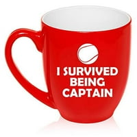 OZ Velika bistro šoljara keramička kava čaj čaša čaša tenis Preživio sam biti kapetan