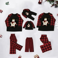SHLDYBC Božićna porodica Pajamas Podudarni setovi, Božićni muški zapisani bluza + hlače Porodica Podudaranje