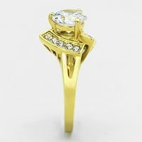 Luxe nakit dizajnira ženski visokolirani prsten sa okruglim kubnim cirkonijom AAA u sredini u sredini