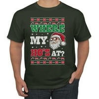 Gdje je moj hos u santa ružnim božićnim džemperom Muška grafička majica, šumska zelena, srednja