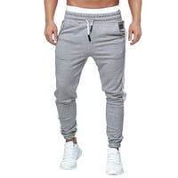 Muške modne ležerne hlače spajaju čvrste boje tople elastične sportske hlače casual pantalone Sportske
