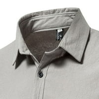 Iopqo Muška majica Muška povremena majica s dugim rukavima polovice natkriveno natkriveno dugme na vrhu