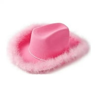 Fitbest ružičasti kaubojski šešir, filc kaubojski šešir, cosplay party kostim dodaci