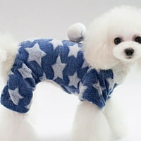 Walbest pas Pajamas Padams Coral fleece džemper hoodie zvezda uzorka zima topla štenad odjeća plišatka slatka kućna kombinezona za kućne ljubimce