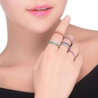 Sweet Women Duinbow Color Rhinestone Inlaid prsten za prste vjenčanje poklon nakita