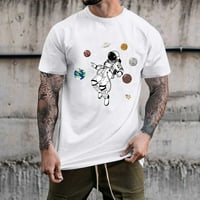 Muška majica, Muškarci Modni kratki rukav Thirt Space Planet Print TEE košulja Lagana okrugla vrat Majica
