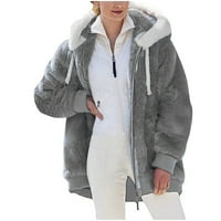 Zimski kaputi za žensku jaknu od fleka toplo meka na otvorenom Sherpa obložena debela kaput sa džepovima