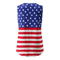 Ženska američka zastava Star Striped majica kraljevske majice bez rukava Neovisnosti Dan za neovisnost