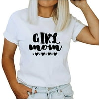Olyvenn ponude Moda Djevojka mama ispis bluza za ispis Harajuku Crew vrat Majčin dan Poklon kratkih