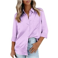 Vrhovi čišćenja ženska bluza satenske svilene košulje majice Ležerne prilike dugih rukava Radni tunici