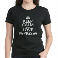 Cafepress - Držite mirne i ljubavne svinjske majice - Ženska tamna majica