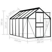 Moobody Greenhouse antracit aluminijum 63. Ft²