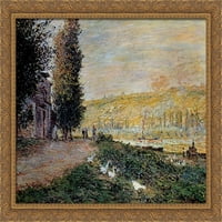 Banke Seina, Lavacourt Veliki zlatni ukrašeni drv ugrađen Canvas Art by Claude Monet