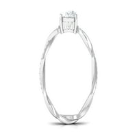 Ovalni rez Moissite Solitaire zaručni prsten za žene, srebrna srebra, SAD 9.50