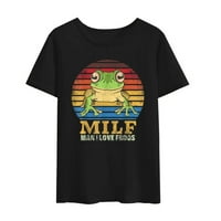 Ljetna žena Majica New Milf Manbleve Frogs Ispisane žene Crna majica Ležerne duhovito majica Harajuku