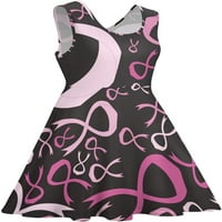 Pink Ribbon Ricer Svjesnost za dojku Ženska ljetna haljina Mini sandress Slatka ljuljačka tiskana