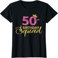 50. rođendanski rođendan rođendan žute ružičaste zlatne rođendane majica crna mala