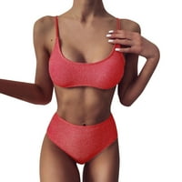 Ženski bikini setovi dva kopčana kostim srušenim zavojnim proglasnim kaipima za kupaće kostim bikini