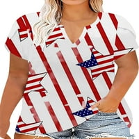 LUMENTO HOLDERSED majica s kratkim rukavom bluza 4. jula plus veličine vrhova dame casual tee patriotski