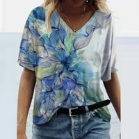 Shiusina Crew Crt kratki vrhovi ljetni modni casual rukav ženski tee štampana majica ženska bluza mornarsko