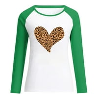 Honeeladyy prodaja Ženska majica Slatka print Love Heart Oblik srca Leopard Grafički plaćeni spajanje