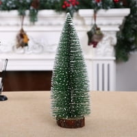 Moyjoyce Božićni dekor mini božićno drvce sa drvenom bazom Mala umjetna stabla za minijaturne scene