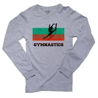 Bugarska olimpijska - gimnastika - zastava - silueta Muška majica dugih rukava
