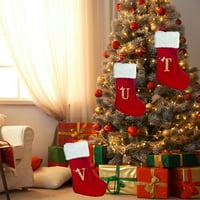 Bobasndm Božićna božićna čarapa božićna čarapa Privjesak Privjesak sa vezeno pletenje čarapa Svečana personalizirana božićna ukras