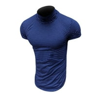 Muška majica Sportska majica s kratkim rukavima s visokim vratom Plavi XL