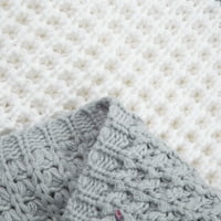 Ketyyh-Chn džemper za žensku pufvu rukav CREW izrez pleteni pulover Duks kratkih rukava siva, 2xl