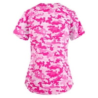Bluze kratkih rukava grafički radna odjeća Print modni vrhovi V-izrez za žene vruće ružičaste 4xl