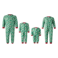 Suanret Usklađivanje porodice Božić pidžama Dugim rukavima Zip up up kapuljač kapuljača Pajamas kombinezon