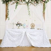 by Rosete Stolcloth Bijela tablica 3D pravokutnik Cvjetni stolcloti ukrasi za vjenčanje
