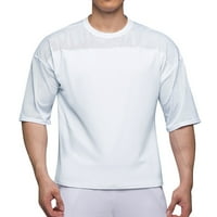 Muška majica Muškarci i ljetni kratki rukav okrugli vrat mrežica od pune boje naljepnica od košulja
