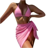 Idoravan ženski bikini setovi dame prekrižene kratke hlače za struk kostim trodijelni kupaći kostim