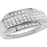 Muški 10k bijeli zlatni real dijamanti zaručnički prsten 0,33ct