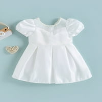 Djevojke za dijete Ljeto Princess Haljina Bijela kratki rukav O vratu Pleted haljina