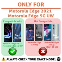 Talozna tanka futrola Kompatibilan za Motorola Edge Edge 5G UW, zaštitni zaslon stakla uklj, godini od ispisa, lagana, fleksibilna, meka, SAD