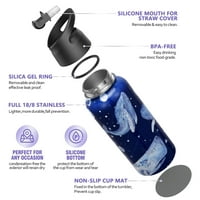 Vakuum izolirana boca za sportsku vodu - TILY OZ nehrđajući čelik nepropusna s pritiskom na prstima sa poklopcem i slamkom poklopcem, za višekratnu, BPA besplatno, držite vruće sate hladne sate, fantastični kit