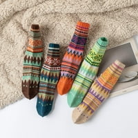 Jophufed Božićne čarape Božićne ponude Parovi Socks Unise Pokloni Elk tiskane casual zimske tople vunene