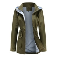 Hueook Overcoat Wople Plus size Jednobojna jakna s kapuljačom kapuljačnog dugih rukava na otvorenom