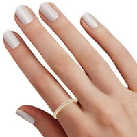 0. Carat Okrugli oblik Bijeli prirodni dijamant prekrasan vjenčani prsten 14K čvrsto žuto zlato Veličina-10.5