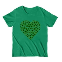 Ženski ul Patrick's Dnej majice Funny Love Hearts Ispis Zelene festival kratkih rukava O-izrez Proslavite